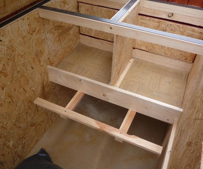 Vnitřní pohled na snůškové boxy